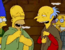 Homer And Burns Laughing - The Simpsons GIF - The Simpsons Homer Simpson Mr Burns GIFs
