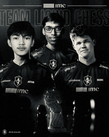 a poster for team liquid chess shows three players