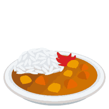 curry rice food joypixels plate rice