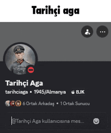 a picture of a man with the name tarihci aga on the bottom