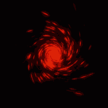 a red swirl on a black background that looks like fire