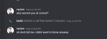 a screenshot of a conversation between two people with one saying " ok don t tell me i didnt want to know anyway "