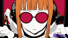 a cartoon of a girl wearing sunglasses and headphones
