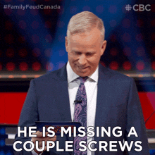 He Is Missing A Couple Screws Gerry Dee GIF - He Is Missing A Couple Screws Gerry Dee Family Feud Canada GIFs