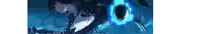 a close up of a person 's face with a blue light coming out of their mouth .