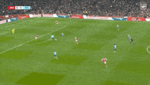 a soccer game is being played and the score is 0-0
