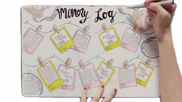 Memory Log Place Photo Here Sticker - Memory Log Place Photo Here Journal -  Discover & Share GIFs