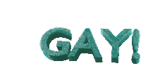 a 3d rendering of the word gay in red letters