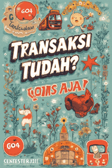 a poster that says " transaksi mudah " on it