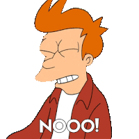 Nooo Philip J Fry Sticker - Nooo Philip J Fry Futurama Stickers