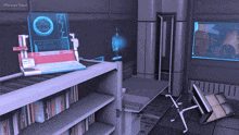 an illustration of a room with a laptop on a shelf and a sign that says illustrate soul