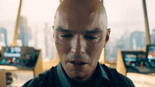 a close up of a man 's face with the hashtag superman