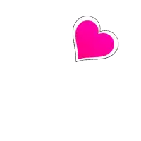 three pink hearts with a white outline on a white background