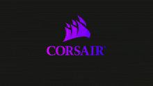 corsair logo on a black background with a yellow sailboat