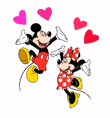 mickey mouse minnie mouse love hearts mickey and minnie