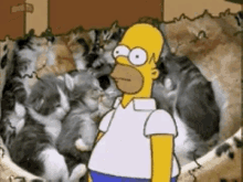 Homer Simpson Disappear GIF - Homer Simpson Disappear Cats GIFs