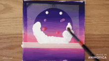 a painting is being painted by chloe art and made in animotica
