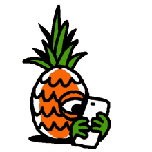 shocked pineapple startled smartphones surprised pineapple