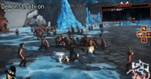 a video game is being played with the word demonstration on the bottom
