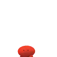 a cartoon drawing of a red brick with three brown holes in it