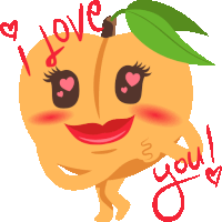 I Love You Peach Life Sticker - I Love You Peach Life Joypixels Stickers
