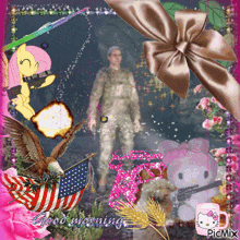 a picture of a man in a military uniform with the words good morning on the bottom right