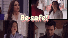 a collage of images with the words be safe in the middle