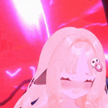 a cartoon girl with a skull pin in her hair is smiling