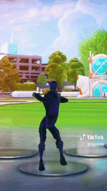 a skeleton is dancing in a video game with tiktok written on the bottom right