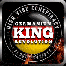 a logo for germanium king revolution shows a german flag