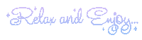 the words relax and enjoy are written in a pixel art style