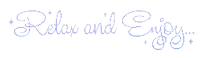 the words relax and enjoy are written in a pixel art style