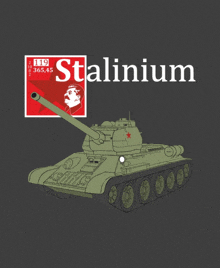 a drawing of a tank with the word stalinium underneath it