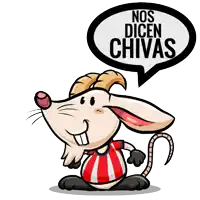 a cartoon mouse says nos dicen chivas