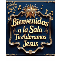 a sign that says bienvenidos a la sala te adoramos jesus on it