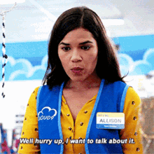 superstore amy sosa well hurry up i want to talk about it i want to talk about it america ferrera