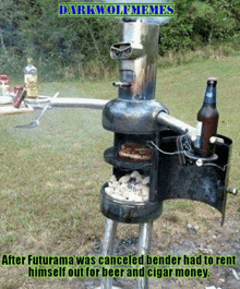 a picture of a grill that says darkwolf memes