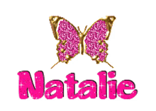 natalie butterfly pink glitter sparkling
