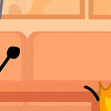 a cartoon illustration of a fire with a surprised look on its face