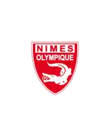 the logo for nimes olympique has a crocodile holding a soccer ball