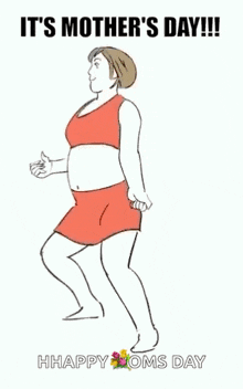 a cartoon of a woman riding a child on her back .