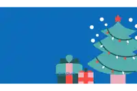 a blue background with a christmas tree and a renpho product