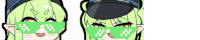 a cartoon of a girl wearing a hat and sunglasses .