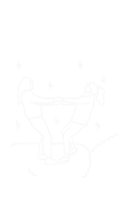 a black and white drawing of a woman standing next to a horse with stars in the background .