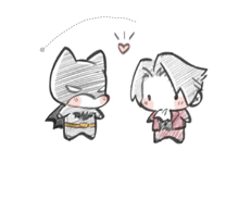 a drawing of a batman and a justice league character