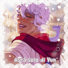 a drawing of a man with the name astra solo di yun on it
