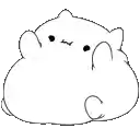 a black and white drawing of a fat cat with a smiley face .