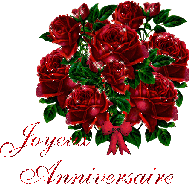 Anniversario Joyeux Anniversaire Sticker - Anniversario Joyeux Anniversaire Rose Stickers