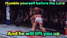 a boxing match with the words humble yourself before the lord