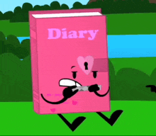 a pink diary with a heart on the cover